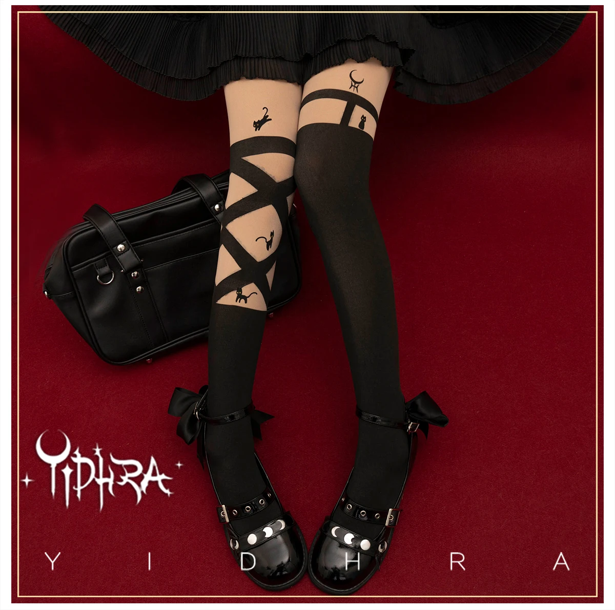 

Оригинальные милые крутые колготки в стиле Лолиты, черный кот, темно-готические колготки, индивидуальная асимметричная униформа Jk с носками для женщин