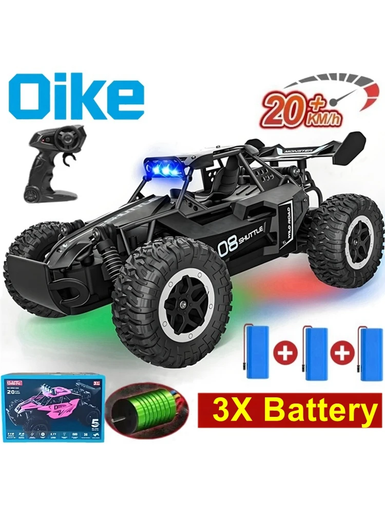 Oike RC auto 1:16 model met LED verlichting, radio-besturing, off-road, klimvoertuig, buitenauto's, drift race speelgoed, jongens cadeaus - afbeelding 2