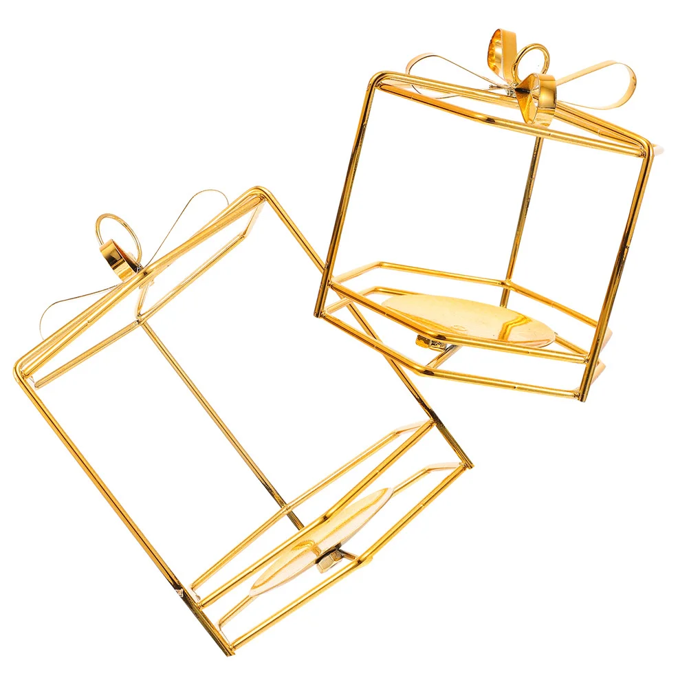 

2Pcs European Candlestick Holder Set Sturdy Metal Vintage Holder for Party Home Office Desktop Decor Tea Light Stand