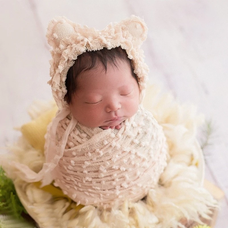 

3pcs/set Baby Photo Shooting Props Costume Hat Wrap Blanket Pillow Photo Posing Props Newborn Photography Backdrop Accessories