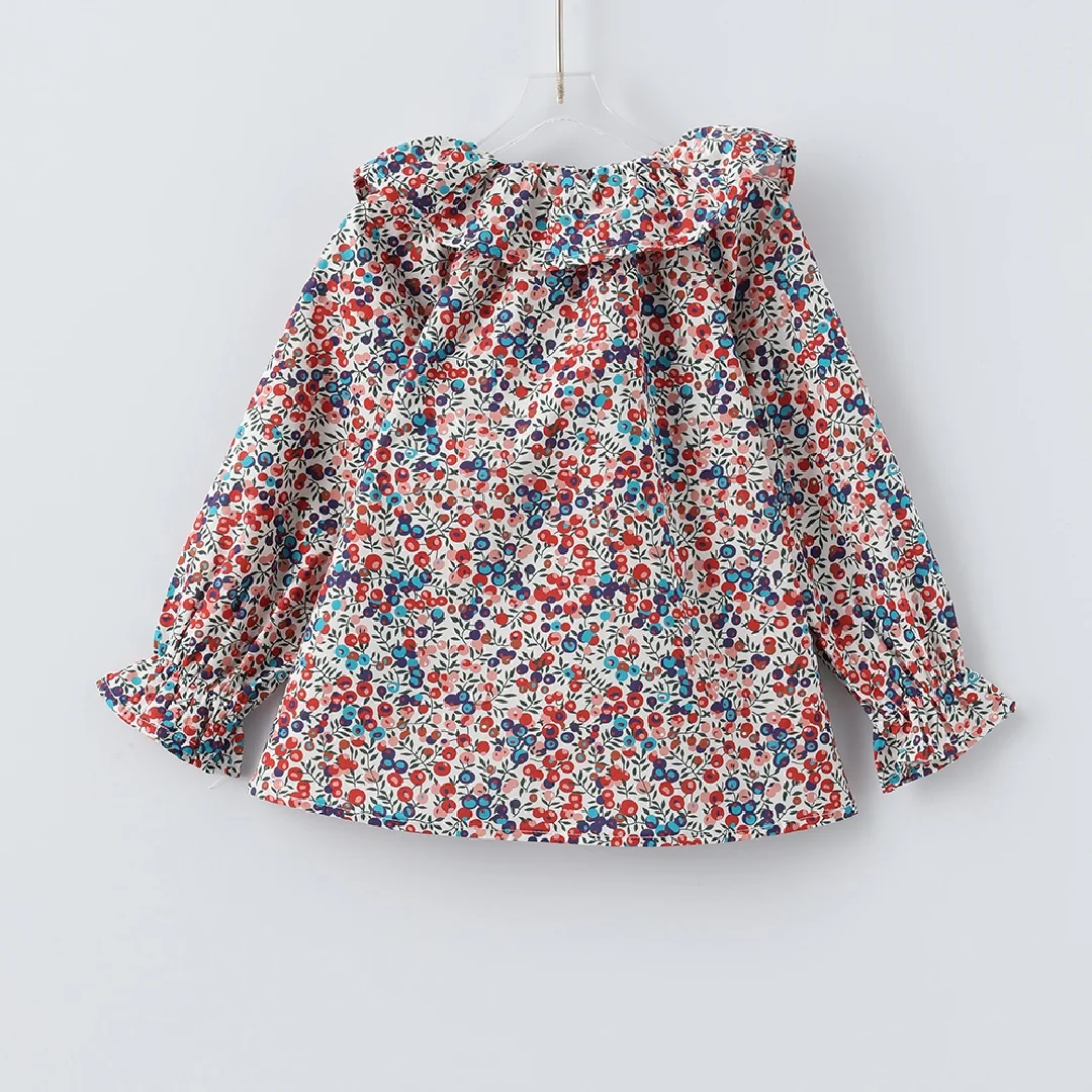 Baby Girls Ruffles Princess Shirt Cotton Long Sleeve Lace Blouse Infant Stylish  Floral Tops Children Shirt Girls Clothing 6-24M