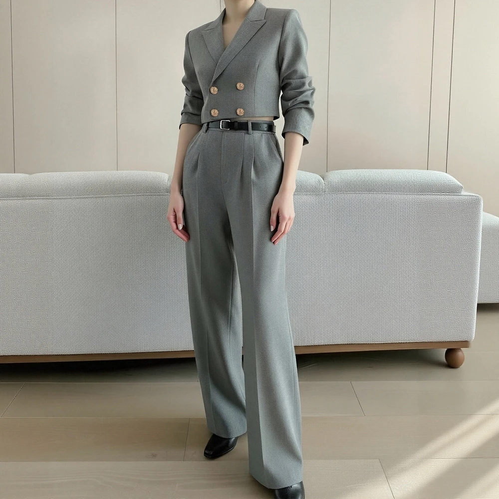 عارضة تناسب البدلة السراويل الخريف الشتاء أزياء المرأة فرقة السراويل الطويلة مجموعة نمط مريح لا الديكور