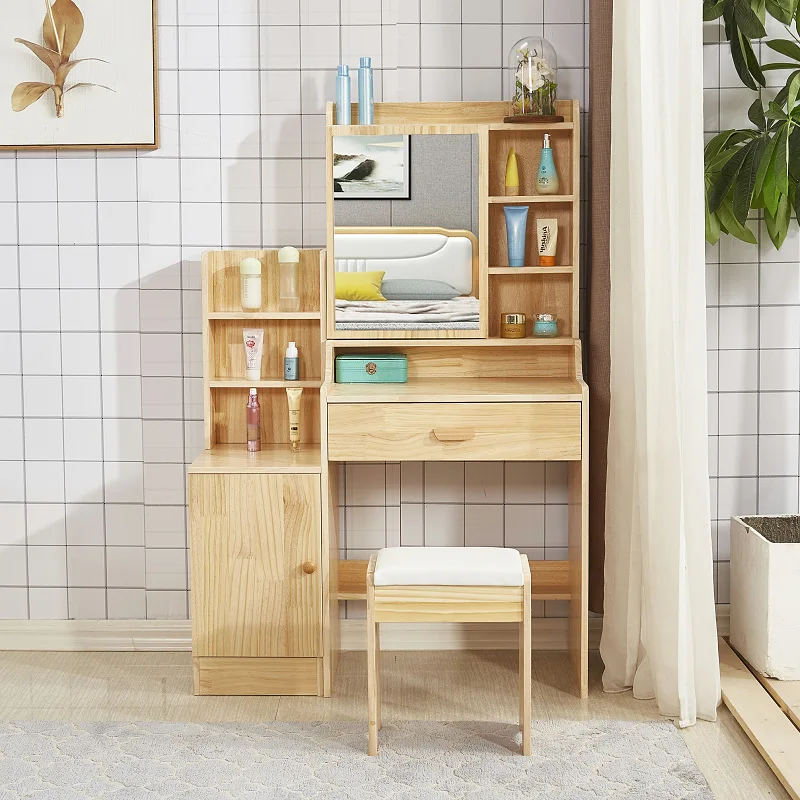 

Modern Simple Bedroom Furniture Dressing Table Storage Makeup Mirror Side Cabinet for Home Hotel Use for Living Room Apartment