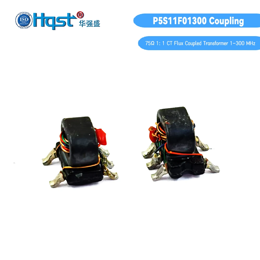 Hqst P5S11F01300 مقاومة 75Ω نسبة الانقلاب 1:1 CT محول مقترن بالتدفق 1-300 ميجا هرتز RF محول
