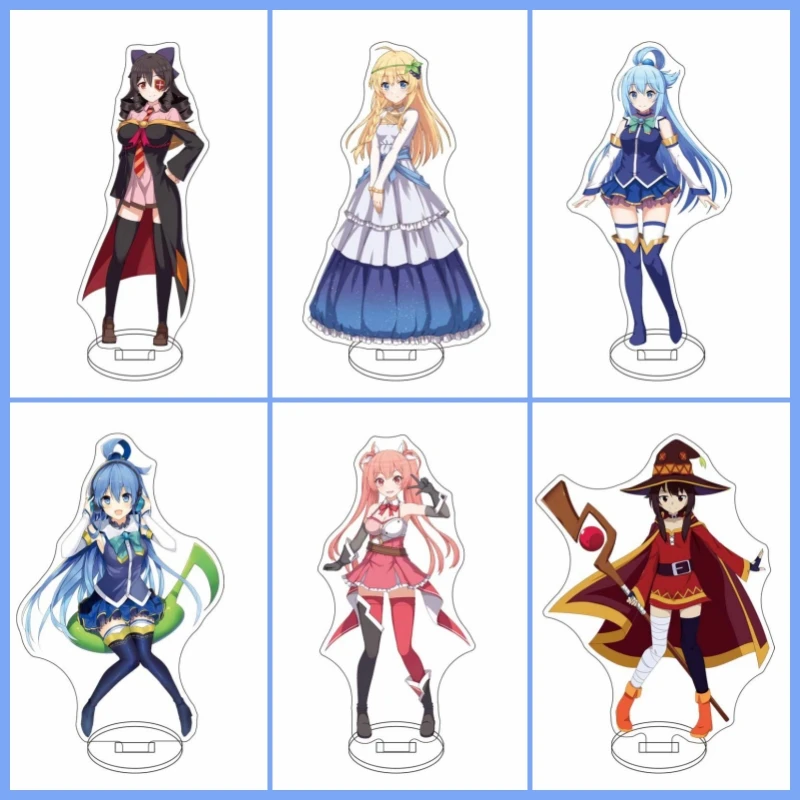 KonoSuba: ¡La bendición de Dios en este maravilloso mundo! Anime periférico oscuridad Megumin Aqua Kazuma Satou figura acrílico soporte regalos