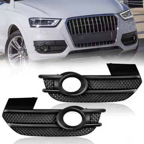 Front Foglight Cover For Audi Q3 2012 2013 2014 2015 EU Version Grille Fog Lamp Black Grid Frame Racing Grill 8U0807681A