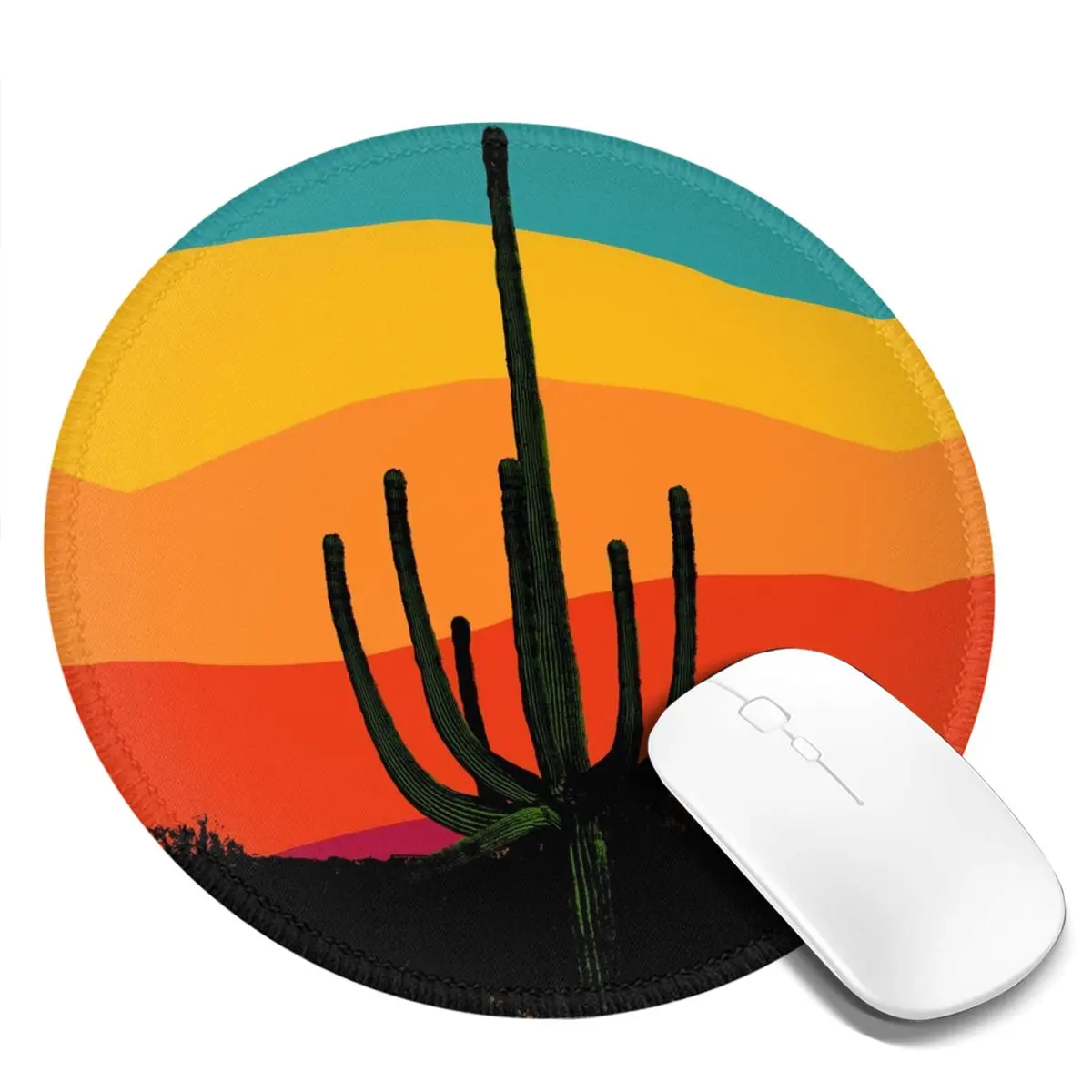 Cartoon Desert Mouse Pad Retro Cactus Sunset Rubber Mousepad For Laptop PC MacBook Comfortable Vintage Quality Mouse Mats