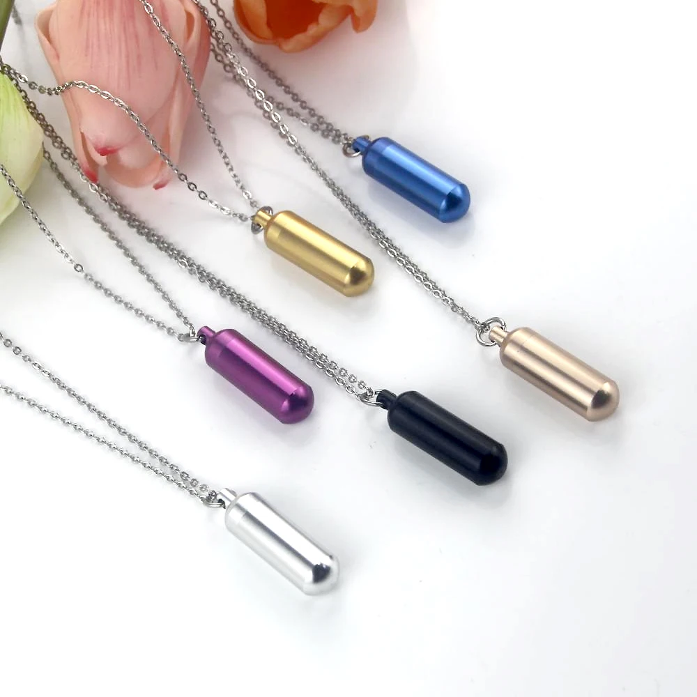 Polychrome Zylinder Feuerbestattung Schmuck Asche Halskette Anhänger Andenken Asche Memorial SchmuckUrn Halsketten für Asche für Männer – Detail 6