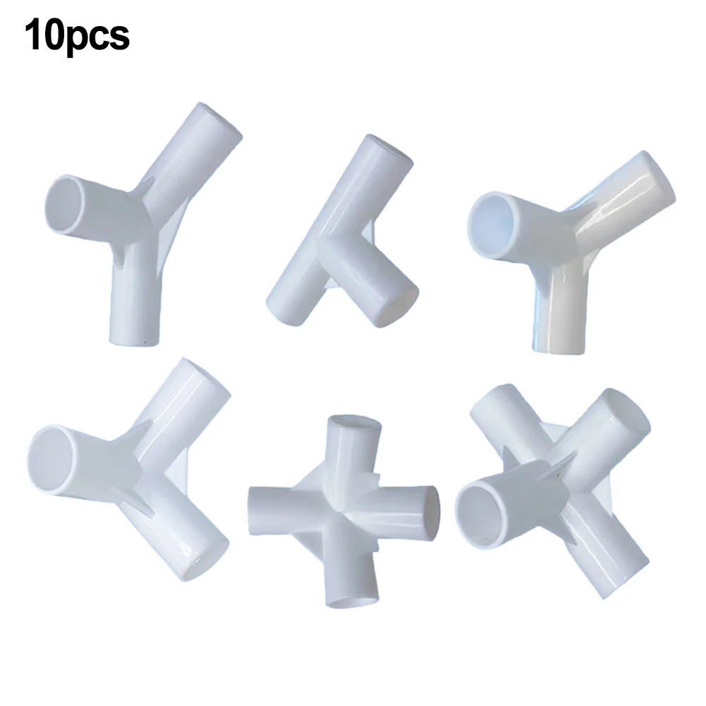 10Pcs White Tent Rod Adapter Portable Plastic Replacement Tent Pole Connector 120 Degree Three-Way Connector Tent Accessories