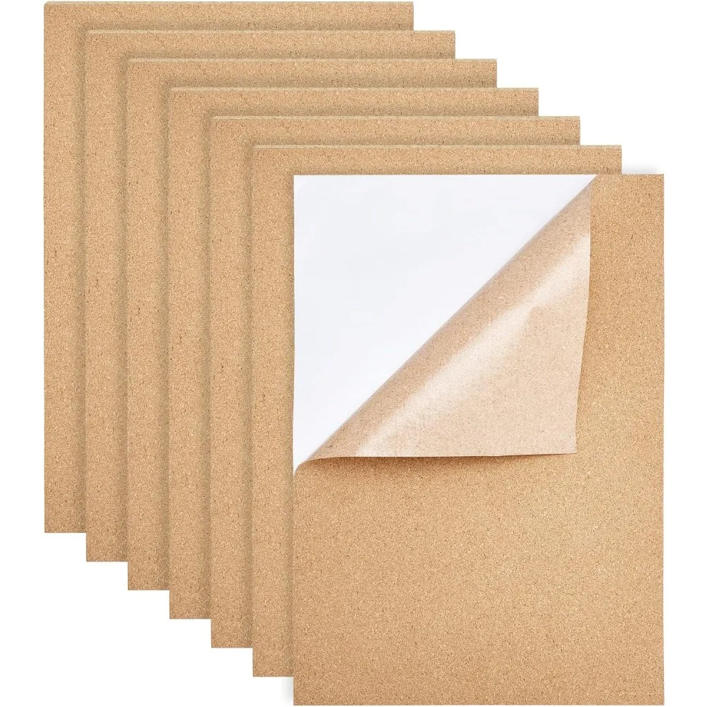 

4 Sheets 15.7x11 Inch Self-Adhesive Cork Sheets Cork Tiles 1mm Thick Cork Mats for Coasters and DIY Crafts