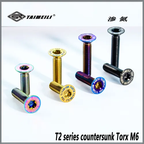 TAIMEILI 1 Uds tornillo de cabeza avellanada de aleación de titanio serie T2 m6x12- 304050 tornillo de reacondicionamiento de bicicleta mm