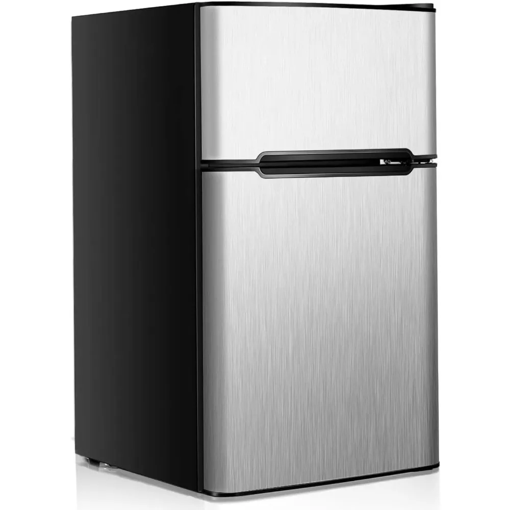 

2024 New Mini Fridge with Freezer, 3.2Cu.ft 2-Door Compact Refrigerator with Reversible Door