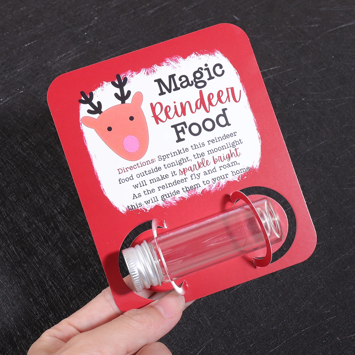 1PC Christmas-themed Cardstock Set, Reindeer Pattern, Party DIY Small Gift Packaging Supplies (1 Card, 1 Glass Tube, 1 OPP Bag)