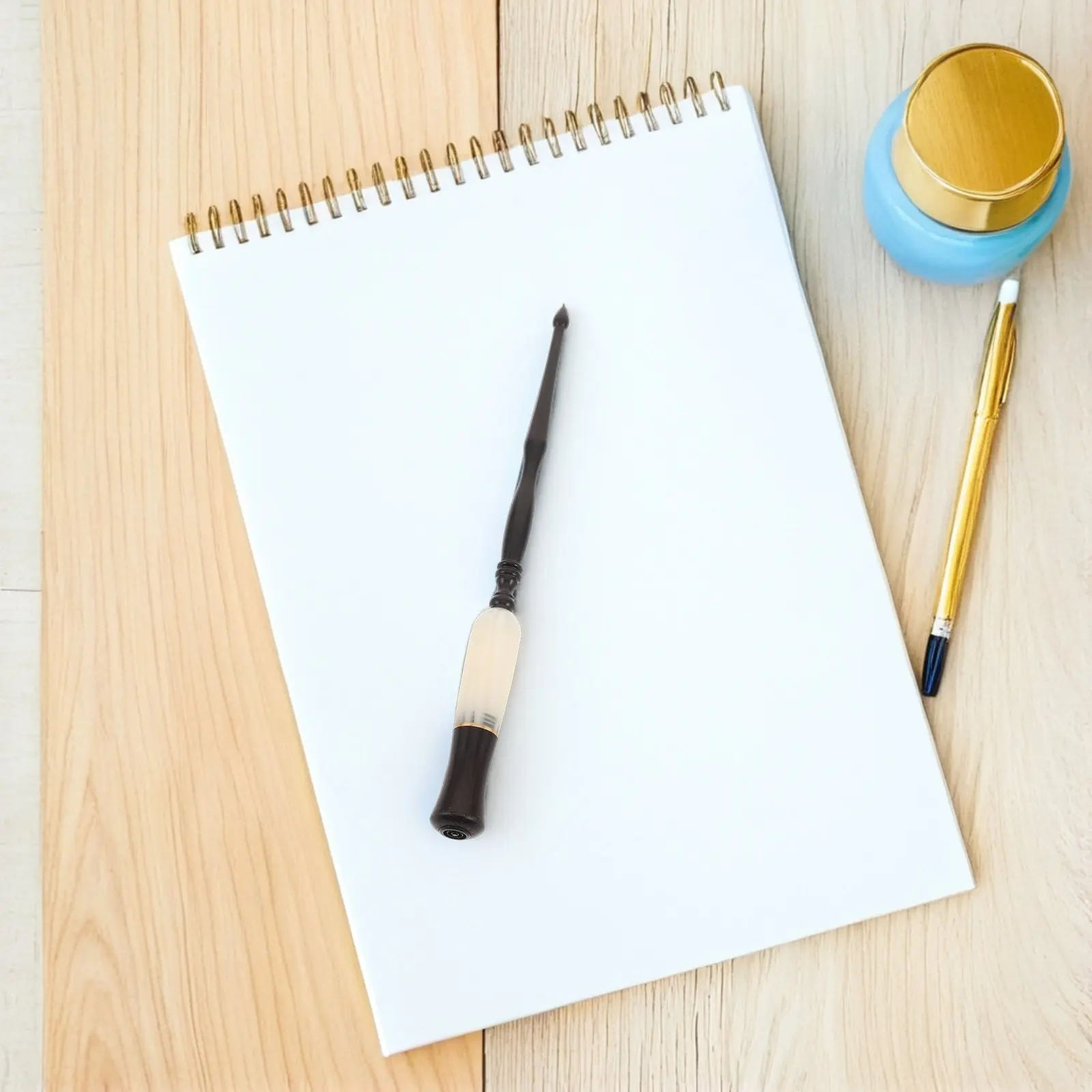 Retro Wood Dip Pen Nib Holder Vintage Calligraphy Holder Portable Wooden Pen Handle for Writing Drawing Manga Comic Black