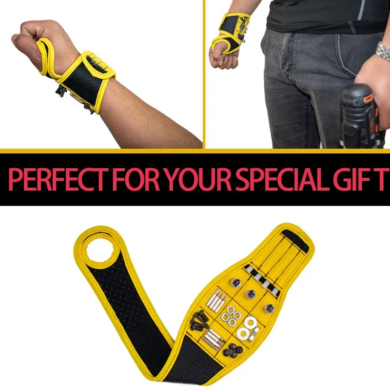 Thumb type magnetic wrist strap 9 magnetic tools magnetic wrist strap adjustable screw suction convenient tool