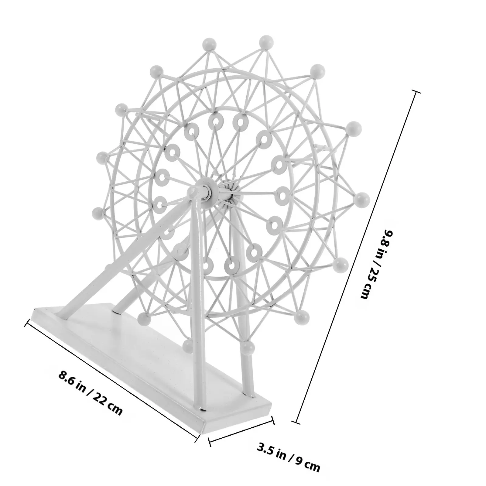 White Iron Vintage Ferris Wheel Decorative Ornament Small Size Home Office Desk Decor Romantic Table Centerpiece Metal Ferris