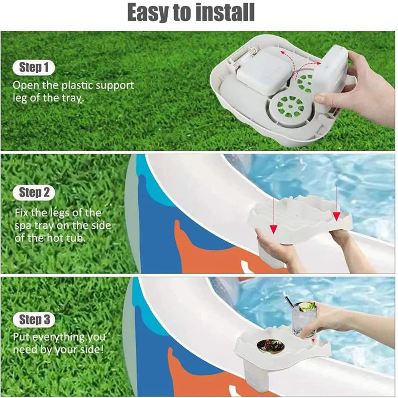 Pool Cup Holder,Detachable Drink Cup Holder And Refreshments Tray Compatible With Intex Most Inflatable Pools