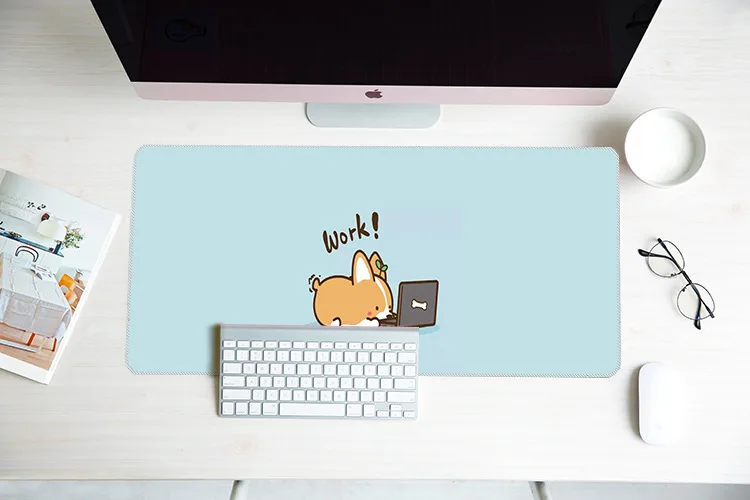 Kawaii Corgi Mouse Pads Gaming Large 80x30CM Mousepad Deskpad Computer Gamer Keyboard Laptop Desk Mats for PC Mause Pad