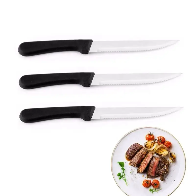 Stainless Steel Kitchen Utensils Cutlery Steak Knife Practical High Quality Plastic Handle Available In Dishwasher Knife