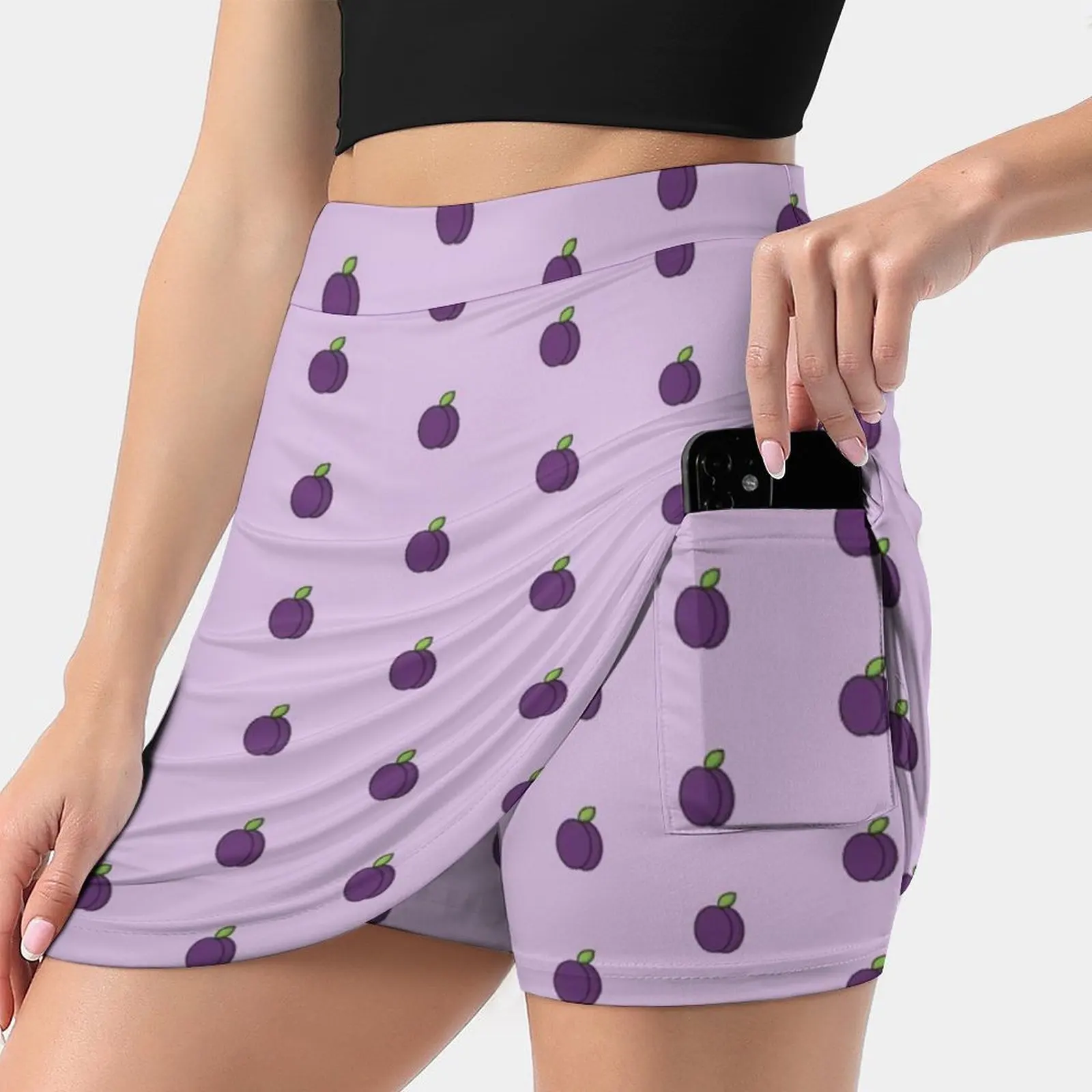 Cute Plum Icon Women's skirt Aesthetic skirts New Fashion Short Skirts Plum Icon Plum Fruit Fruity Yummy Round Fruit Stone