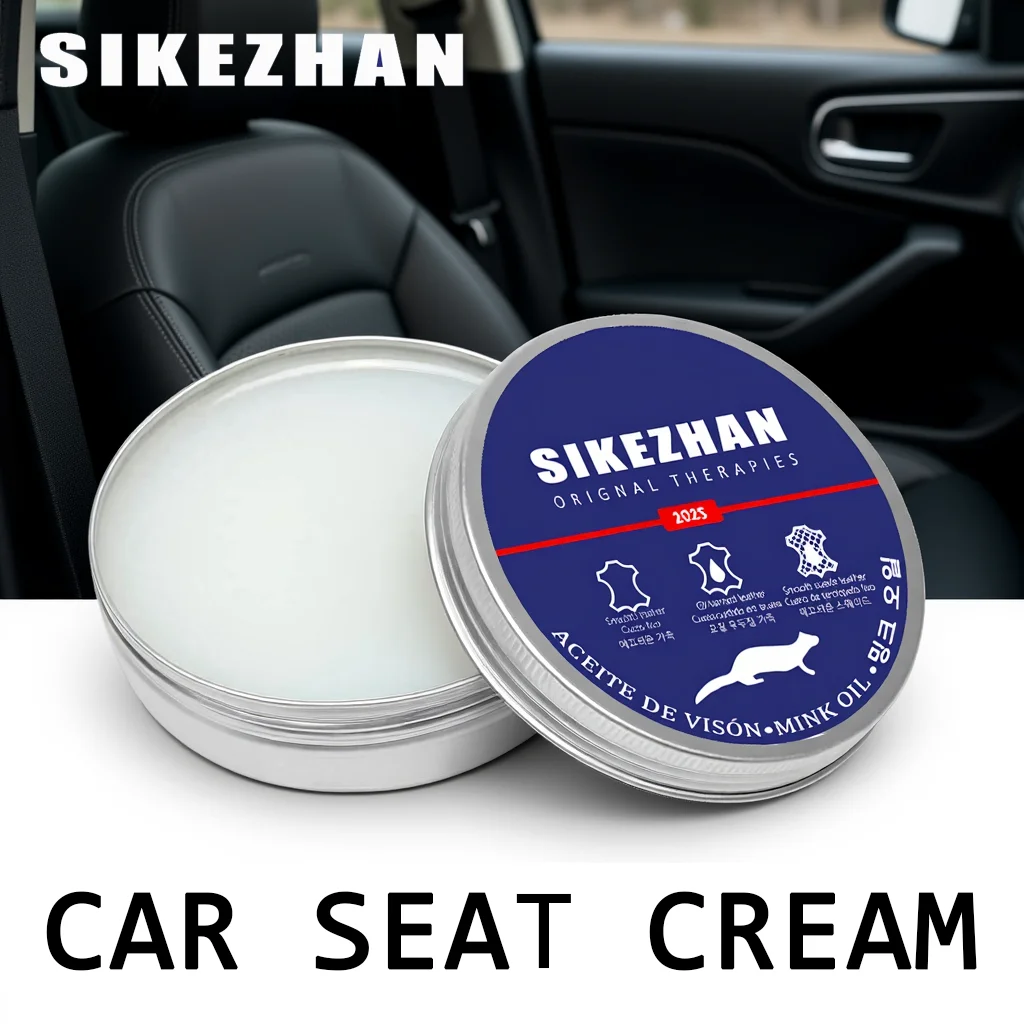 Premium Car Leather Seat Conditioner – Natural Mink Oil Cream, Restore Shine, Prevent Cracks and Protect Auto Interior Leather