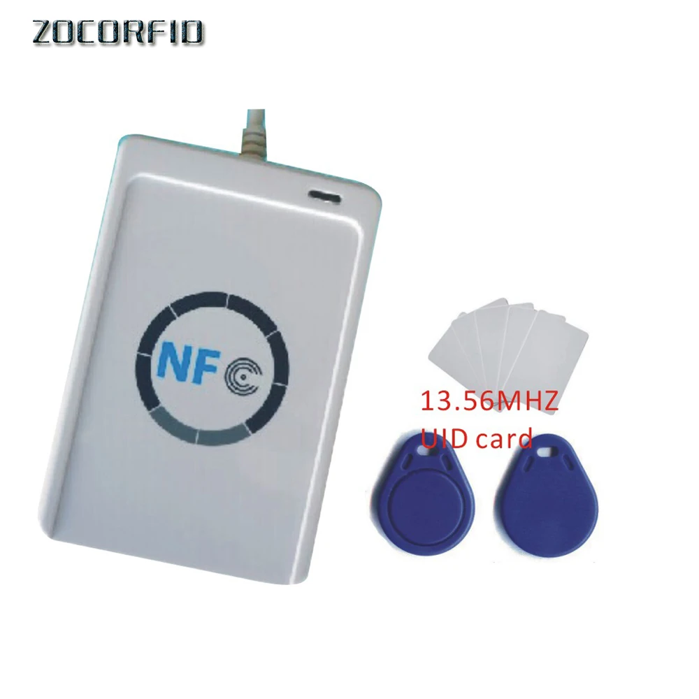 RFID Smart Card Reader Writer Copier Duplicator Writable Clone Software USB S50 13.56mhz ISO/IEC18092+5pcs M1 Cards NFC ACR122U