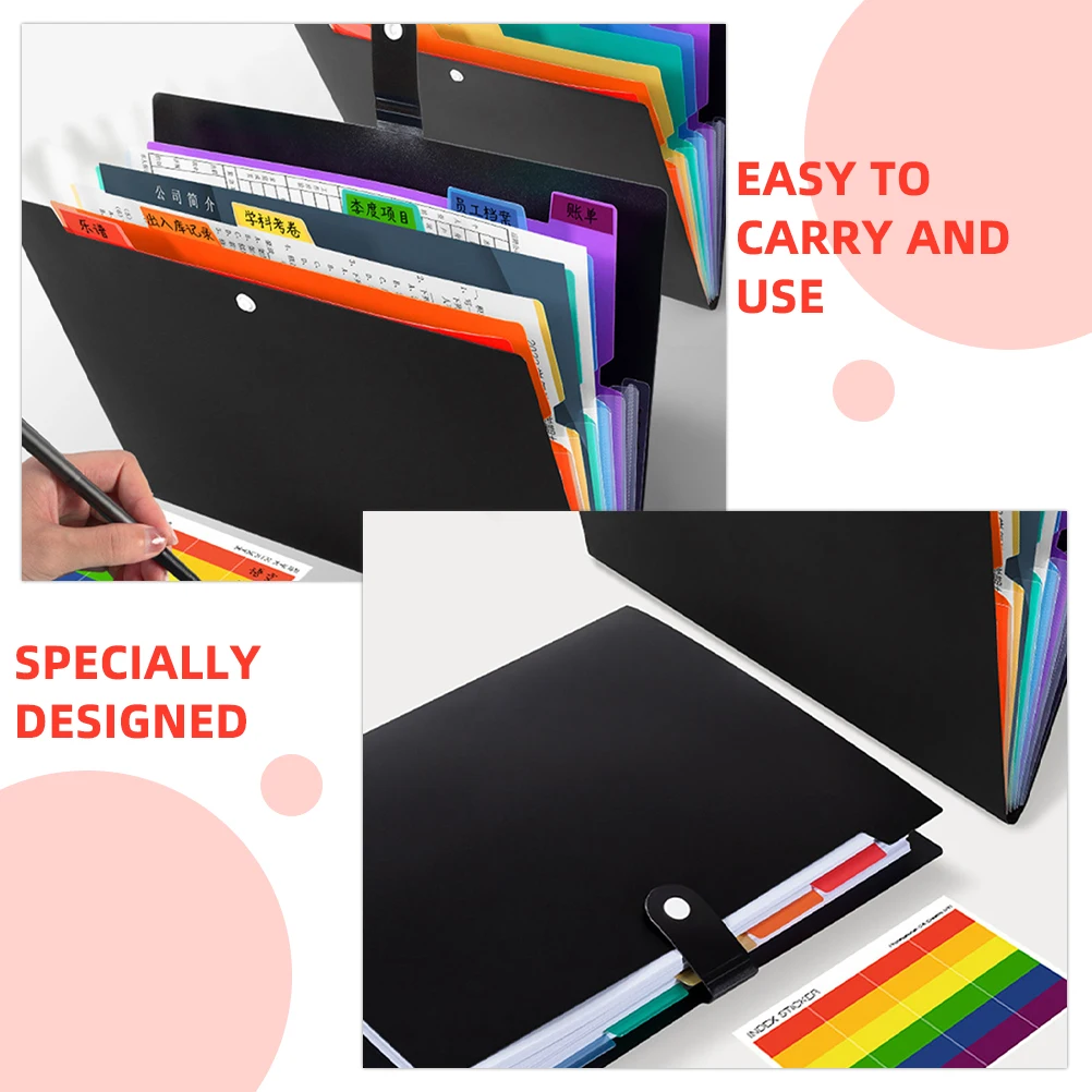 

3pcs Organizer Accordion File Bag Large Capacity Document Folder Portable Paper Organizer Multi Pocket Folder For
