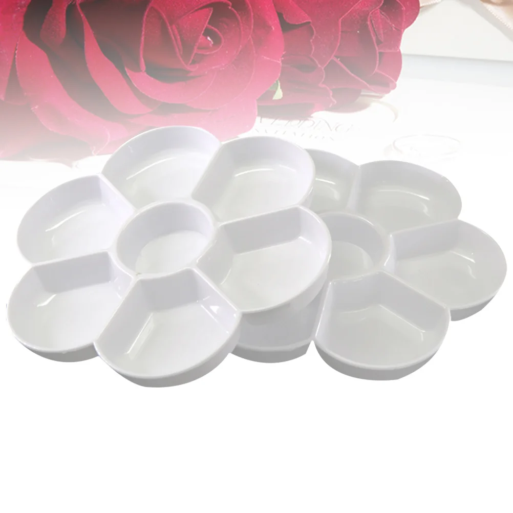 2 قطعة لوحة الطلاء الفنية زهر البرقوق على شكل علبة بلاستيكية محمولة متينة لطلاب خلط الألوان الزيتية المائية