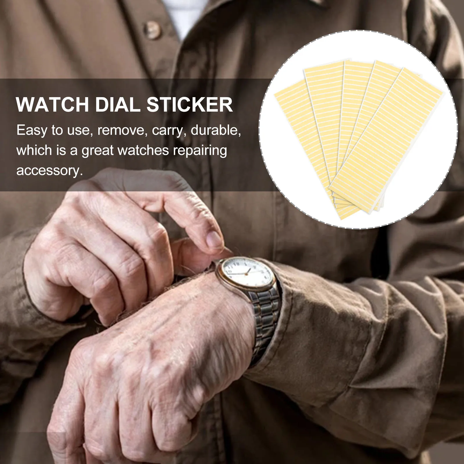 

5Pcs Watch Dial Tape Double Sided Adhesive Stickers for Repair Replacement Strong Glue Jewelry Crystal Silver Gold Fragile Goods