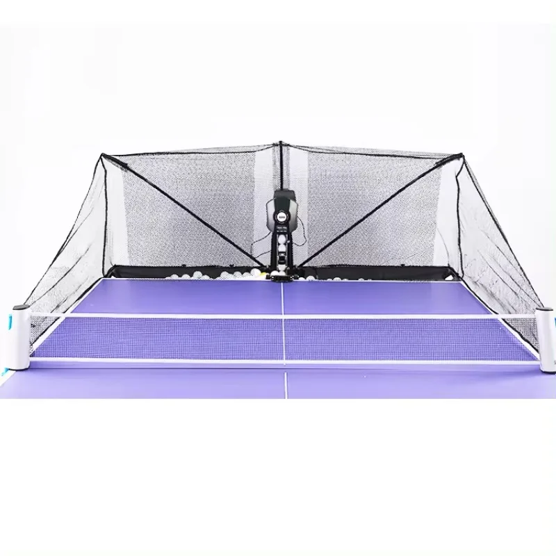 Best-selling Folding Automatic Ping-pong Ball Trainer Pingpong Machine Auto Retractable Catch Net Table Tennis Robot