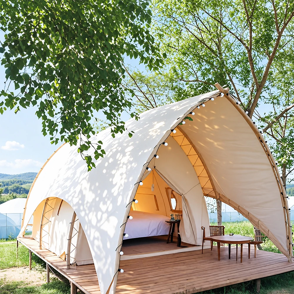 Waterproof Sail Tent Luxury Glamping Hotel Tent for Resort Campsite Outdoor Living and Tourism Project Waterproof Glamping Tent