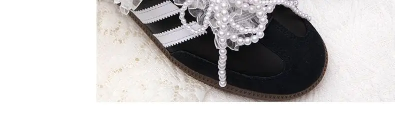 Spitzen-Schnürsenkel mit Pilzrand, Ballett-Stil, Perlen-Schleife, Schuhaccessoires, flache Schnürsenkel, Sneaker, Breite 1,2 cm/3 cm, Länge 80 cm/120 cm – Detail 9