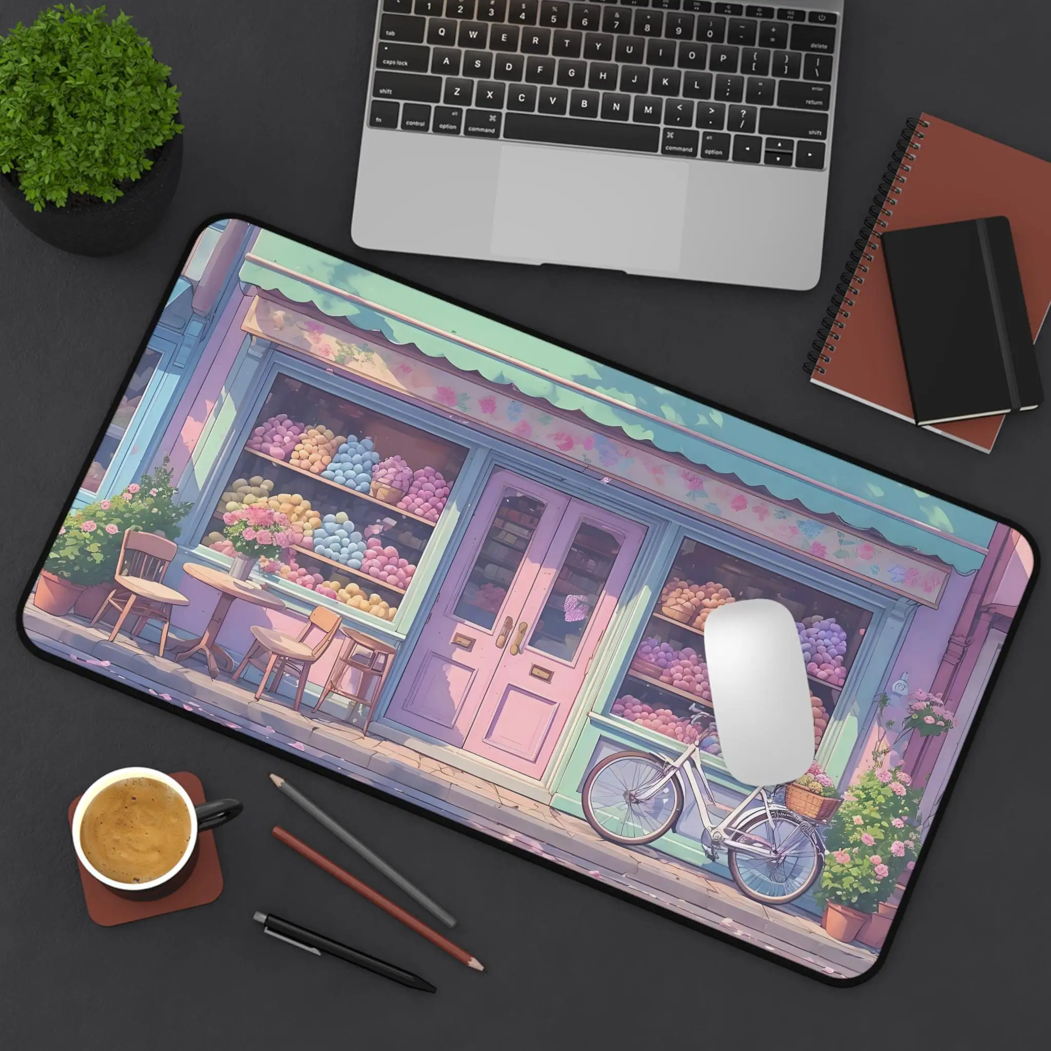 Anime-style Tokyo Street Bakery Cute Mouse Pad, Non-slip and Waterproof Gaming Mouse Pad, Is The Perfect Gift for Friends.