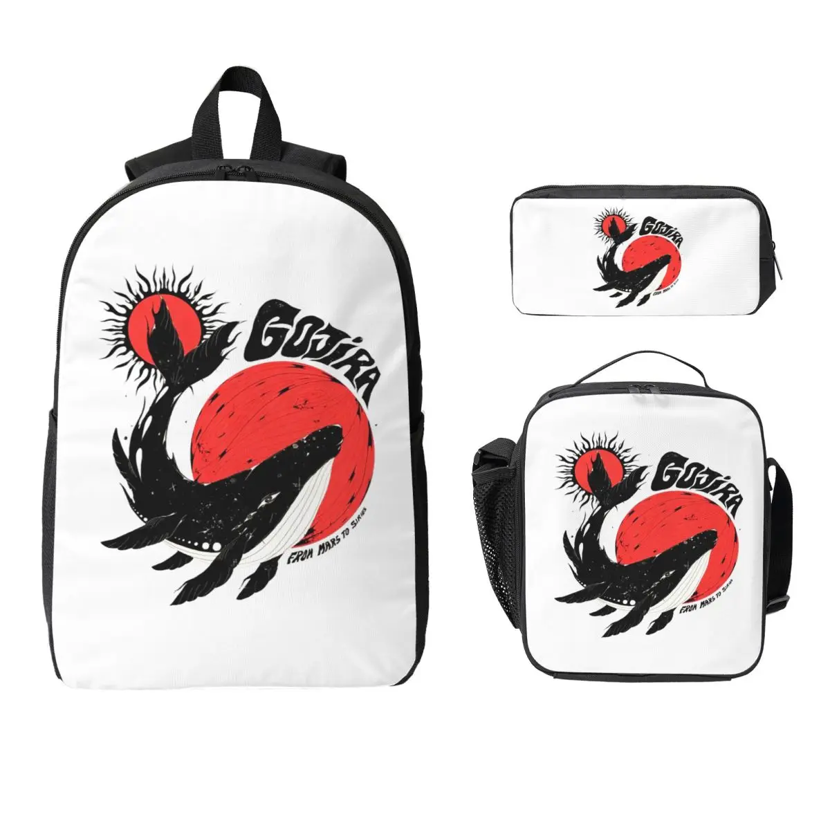 

Gojiras Rock Metal Band Backpack Student BookBag School Bag Laptop Shoulder Bags 3ps Insulated Lunch Bag Pencil Case