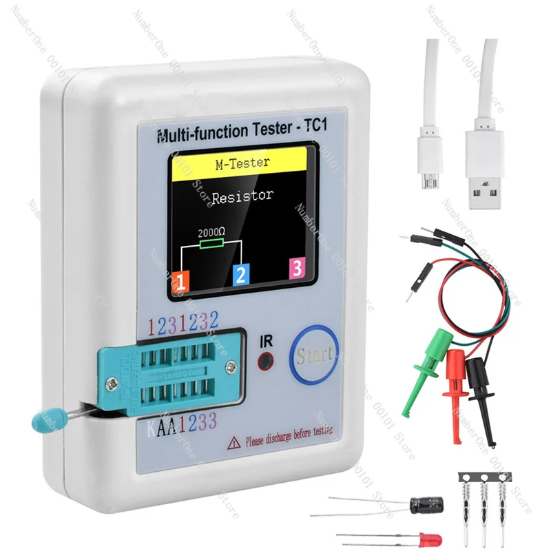 TC1 Full Color Display Transistor Tester Capacitance Inductance Component Measuring Tool