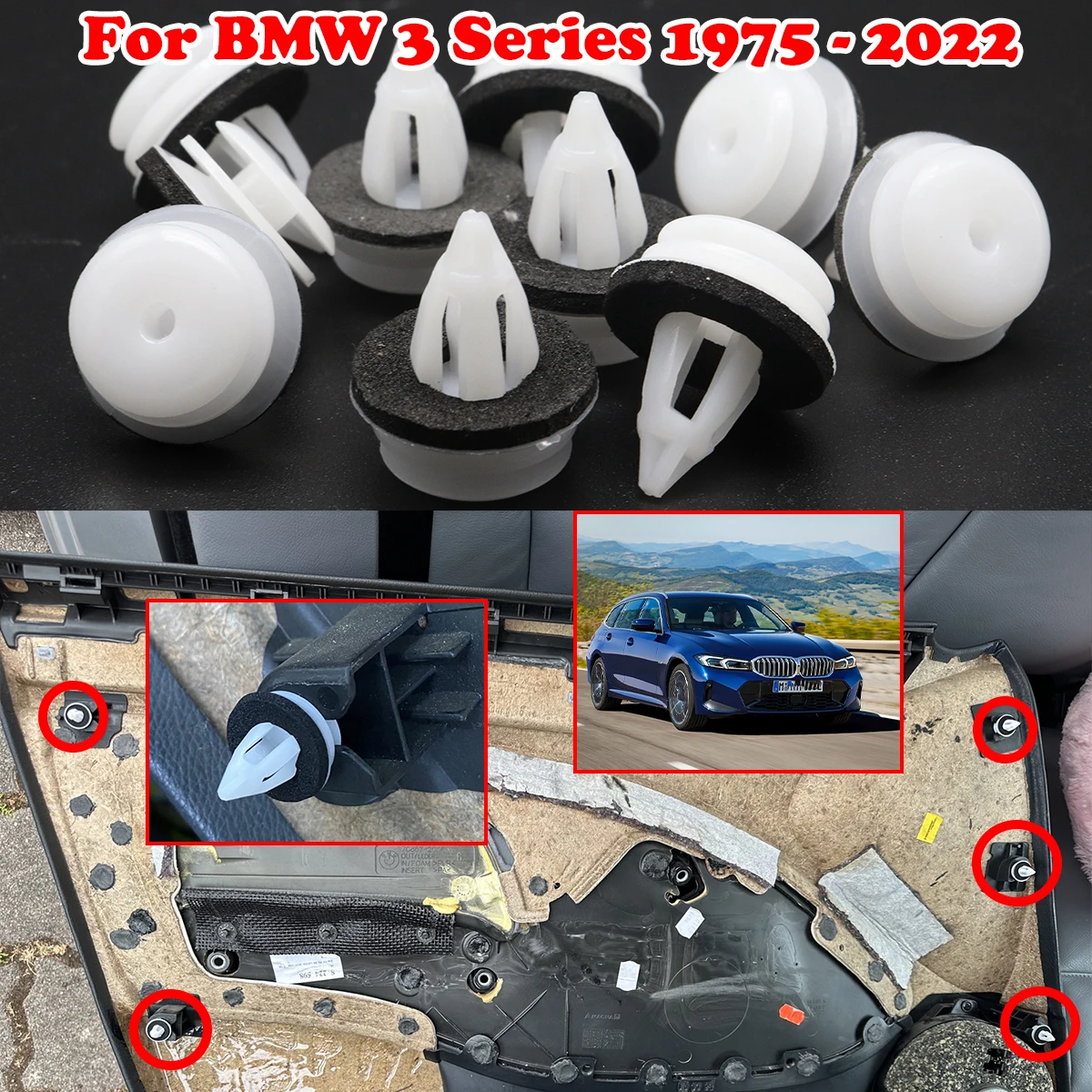 

10/20Pc For BMW 3 Series E46 F30 F31 F80 E90 E91 E92 E93 1975-2022 Door Cards Panel Fascia Trim Clips 316 318 320 330 340 i/d M3