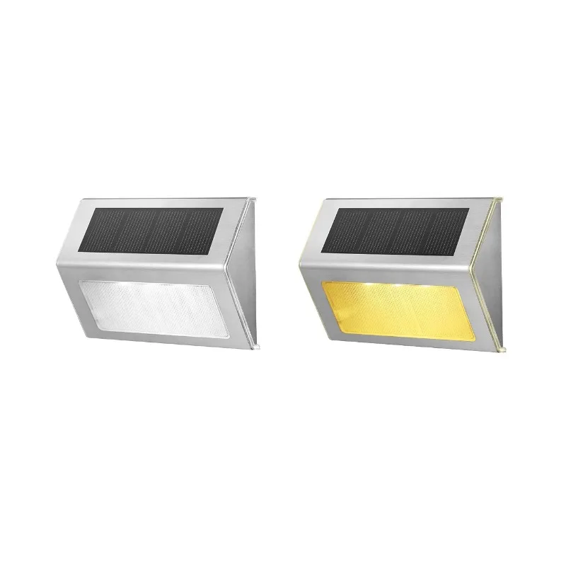 Luces LED de exterior alimentadas por energía Solar, lámpara de pared de jardín impermeable para valla, cubierta, escalera, decoración, 3LED