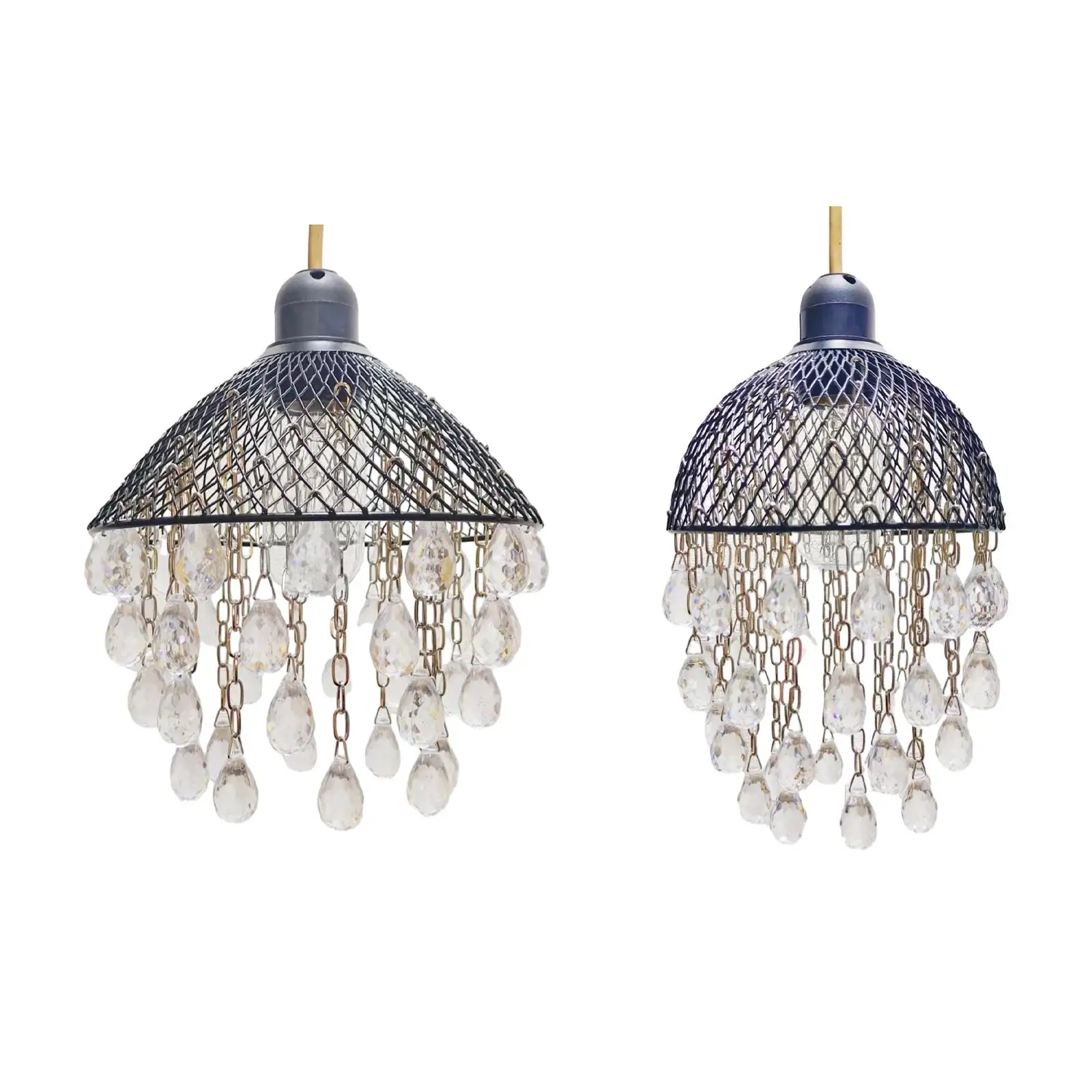 

Modern Beaded Hanging Chandelier Shade Ceiling Chandelier Lampshade with Acrylic Jewel Droplets for Bedroom Wedding Hallways