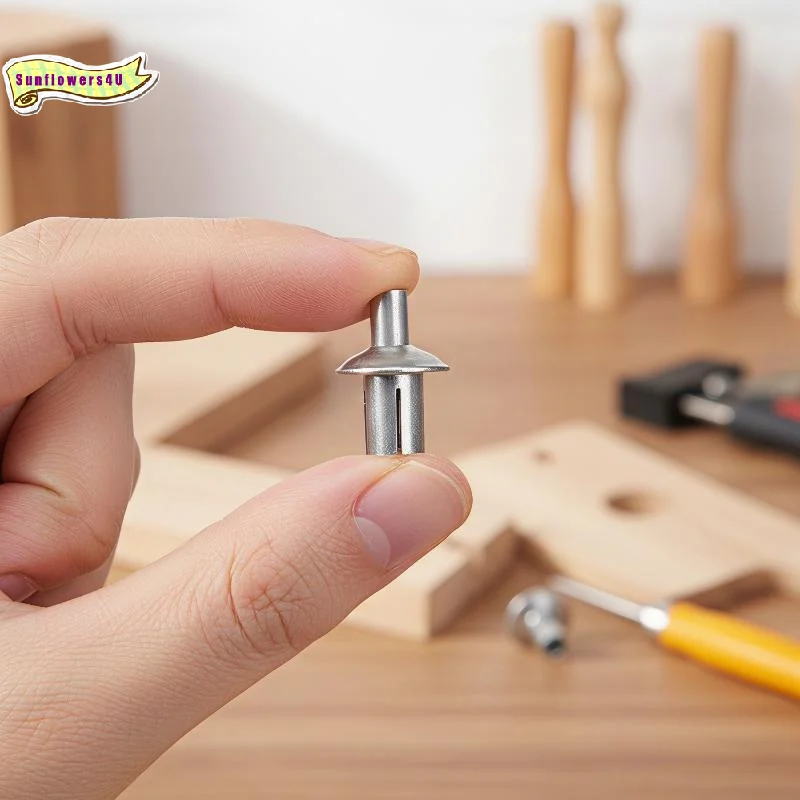 50Pcs Aluminum Expansion Rivets Round Head Hammer Drive Piercing Fasteners for Home Furniture Repair Industrial Use