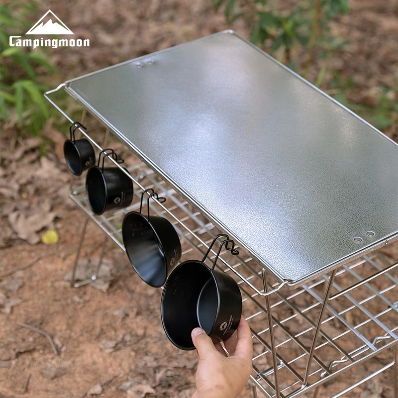 

CAMPINGMOON T-2355 Вспомогательная верхняя пластина из нержавеющей стали с узором, квадратная, сетчатая, для стола, аксессуар, опорная пластина