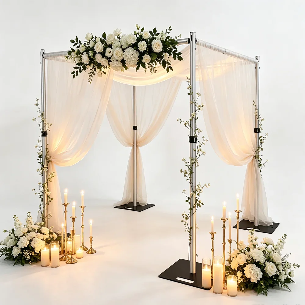 Rust-Resistant Aluminum Wedding Arch Kit for Outdoor Garden Ceremony Backdrop Frame Anniversary Photo Booth Canopy Decor