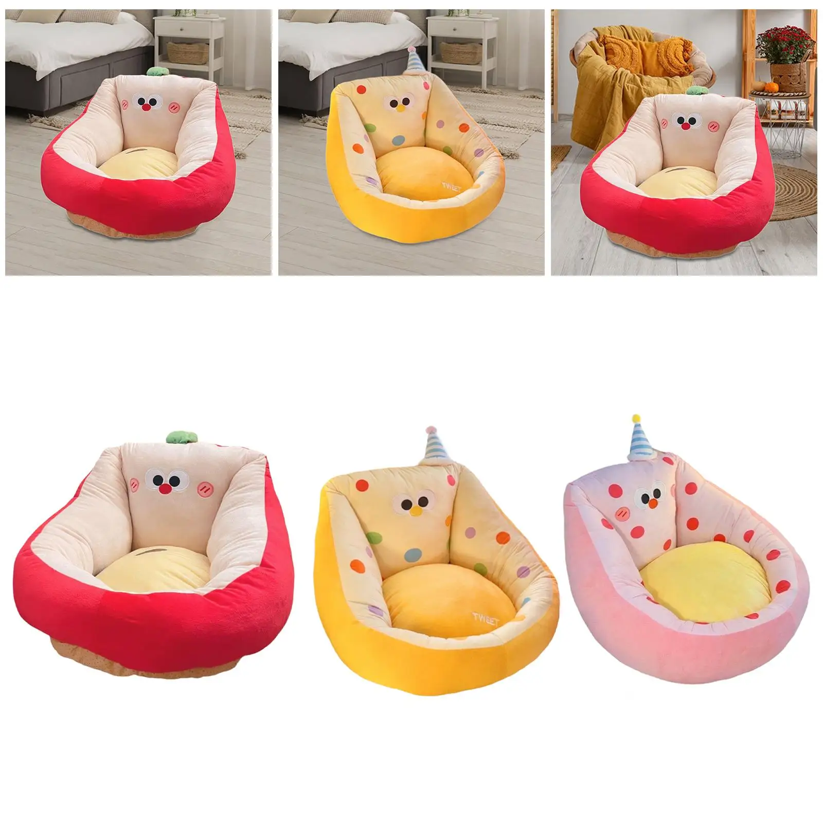 

Kawaii подушка для стула, напольная подушка, мягкий декоративный мультяшный ленивый диван для внутренней спальни, детской комнаты, балкона, детской комнаты