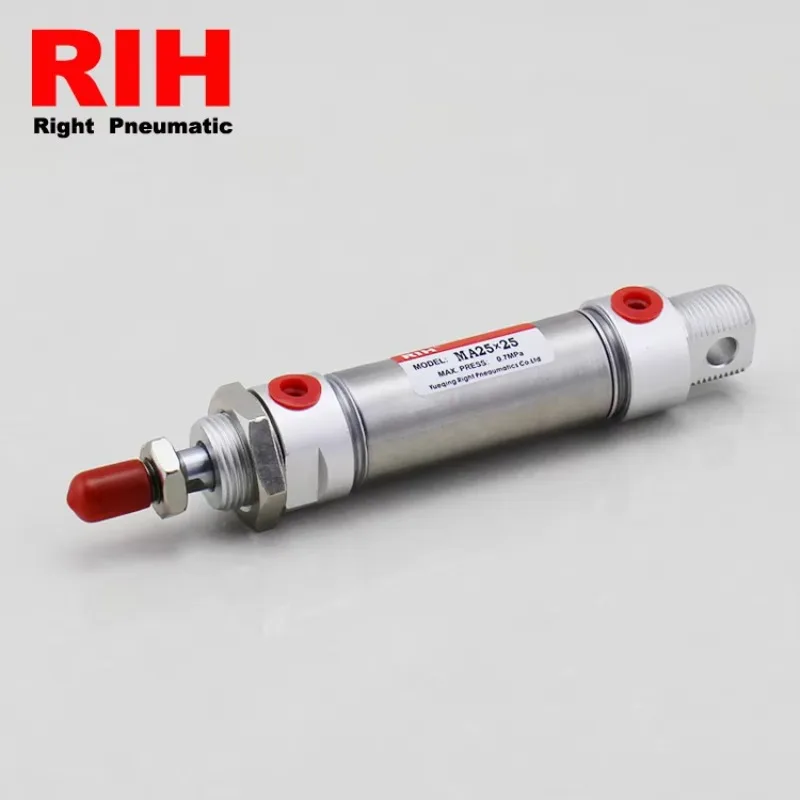 MA 25mm Bore 50mm Stroke Airtac Spring Return Pneumatic Piston Micro Round Body Air Cylinder