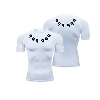 動畫壓縮衣 男士印花夏季短袖速乾緊身衣 健身運動T卹 運動速乾打底衫 6 最佳銷售 動漫高爾夫球衫 - №1