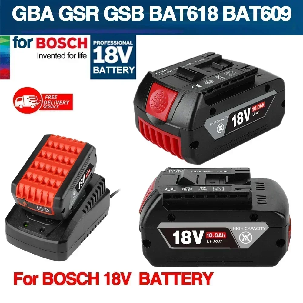 

NEW For BOSCH Authentic 18V 10AH LITHIUM-ION BATTERY GBA 18V 6.0 AH 18V Professional GBA GSR GSB BAT618 BAT609 w/Fuel Guage