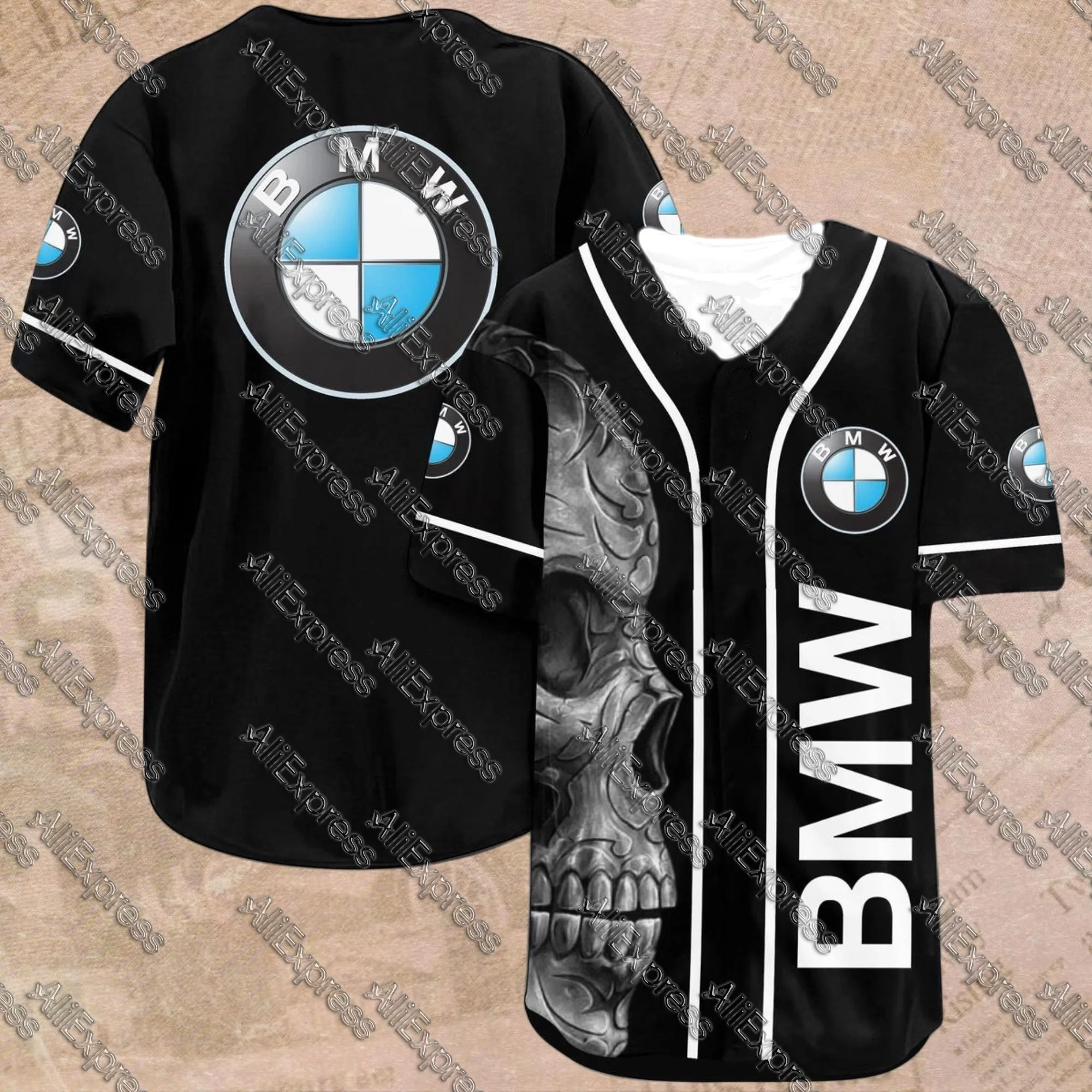

Летний трикотаж для BMW 2025, Новое поступление, стильный бейсбольный трикотаж для мужчин и женщин, спортивная повседневная дышащая рубашка, модная 3D одежда-черный