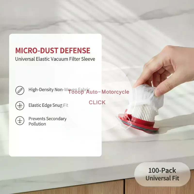 High Efficiency Non-Woven Vacuum Filter Bags 100 Pack Universal Leakproof for Home Car Use
