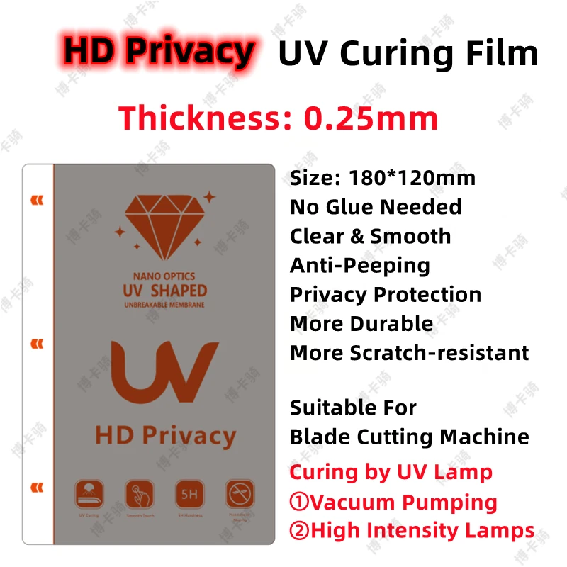 

10-25pcs UV Curing Film for Intelligent Cutting Machine Flexible UV-curable Film Screen Protector For iPhone Curing by UV Lamp