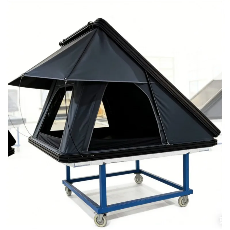 Triangular automatic polyester-cotton shell roof tent SUV four seasons camouflage single bedroom waterproof and windproof canopy
