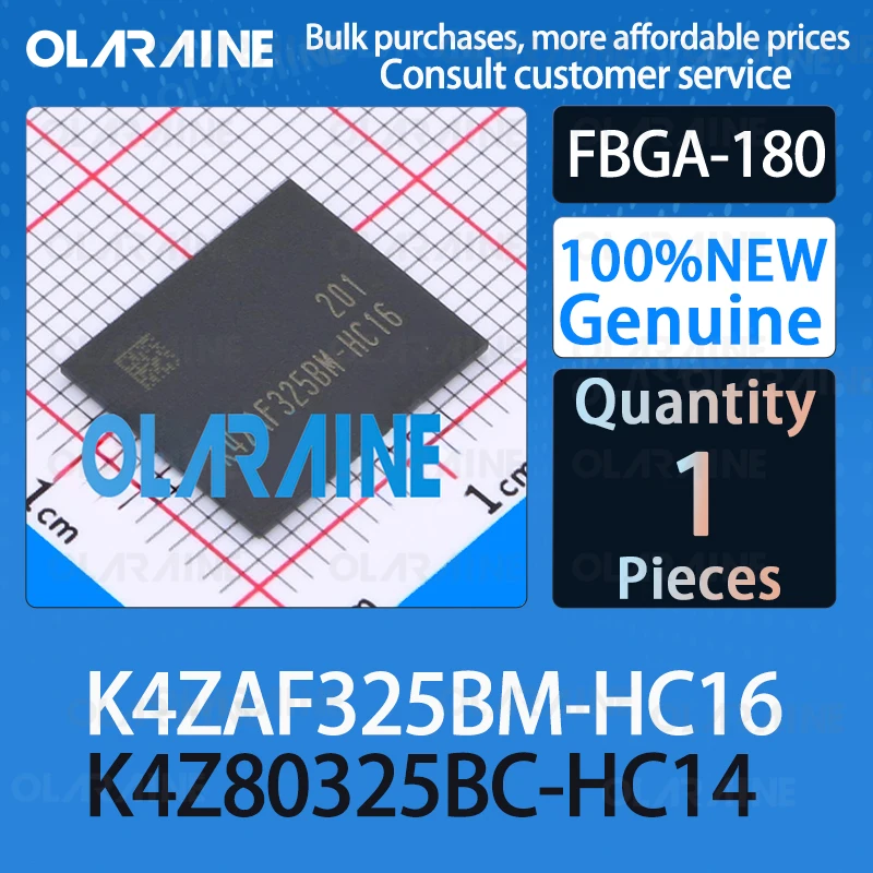 

100%New Original K4ZAF325BM-HC16 K4Z80325BC-HC14 FBGA-180 DDR SDRAM Memorizer IC chip OLARAINE